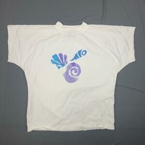Vintage Seashell Graphic Tee | SK Sport | Made in USA | 90s Coastal Vibes M